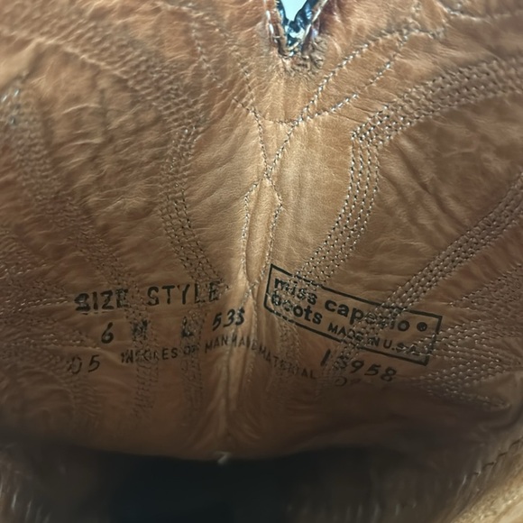 Women's Western Leather Boots - Tan miss capezio cowboy boots - Picture 6 of 6